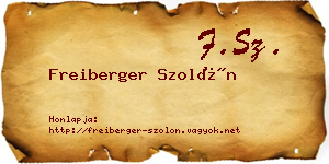 Freiberger Szolón névjegykártya